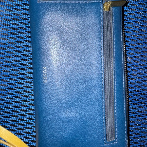 Vintage Fossil Blue Yellow and Pink Heart Women's Wallet - Picture 7 of 11